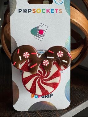 3D Peppermint Mickey Chocolate Drip Popsocket Phone Grip